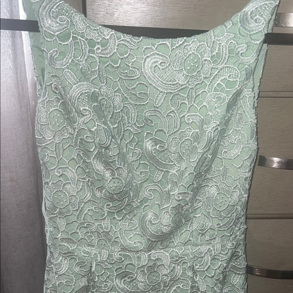 Aidan Mattox Mint Lace Mini Dress - Picture 6 of 8